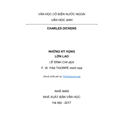 Tải FREE sách Những Kỳ Vọng Lớn Lao PDF có tiếng Việt