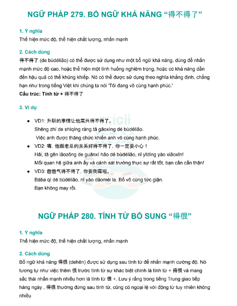 Tải FREE sách Tài Liệu Ngữ Pháp HSK4 PDF có tiếng Việt