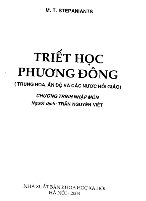 Tải FREE sách Triết Học Phương Đông - Trung Hoa, Ấn Độ Và Các Nước Hồi Giáo PDF