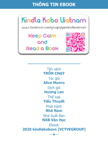 Tải FREE sách Trốn Chạy PDF có tiếng Việt - Tác Giả Alice Munro