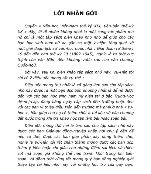 Tải FREE sách Văn Học Việt Nam Thế Kỷ XIX Tiền Bán Thế Kỷ XX 1800 - 1945 PDF